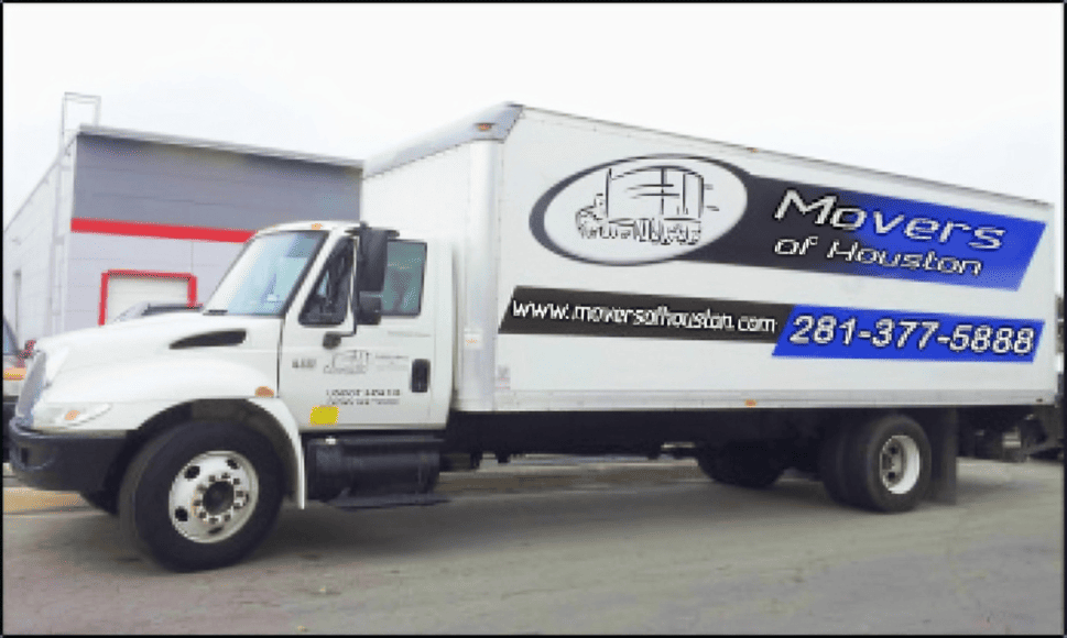 Movers of Houston moving truck parked on a street.